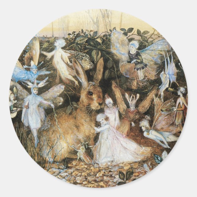 Sticker Rond Fairy Twilight de John Anster Fitzgerald (Devant)