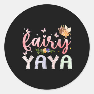 Sticker Rond Fairy Yaya Magique Floral Anniversaire Fille Fairy