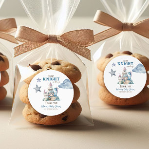 Sticker Rond Fairytale Dreamy Dragon Blue Knight Baby shower