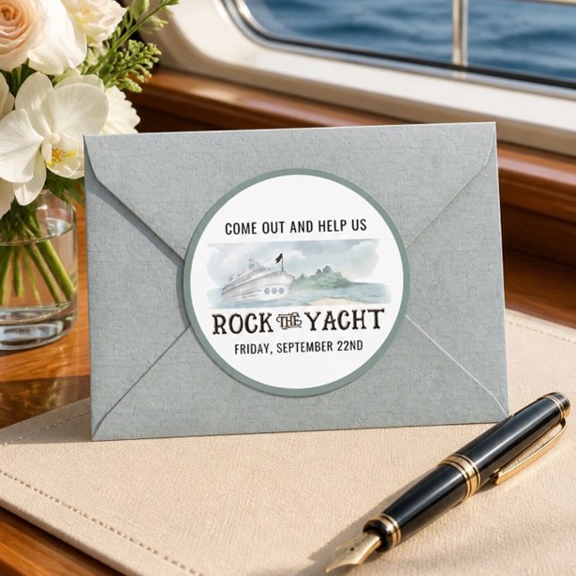 Sticker Rond Fais bouger le yacht  (Créateur téléchargé)