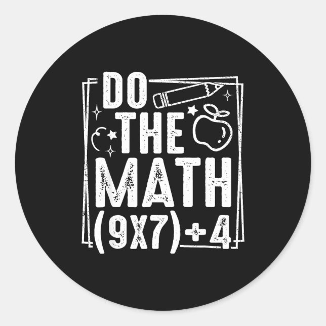 Sticker Rond Fais Le Calcul 67 Mème 6 7 Drôle Six Sept Femmes  (Devant)