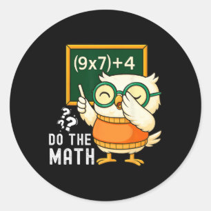 Sticker Rond Fais Le Calcul 67 Mème Drôle Six Sept Professeur É