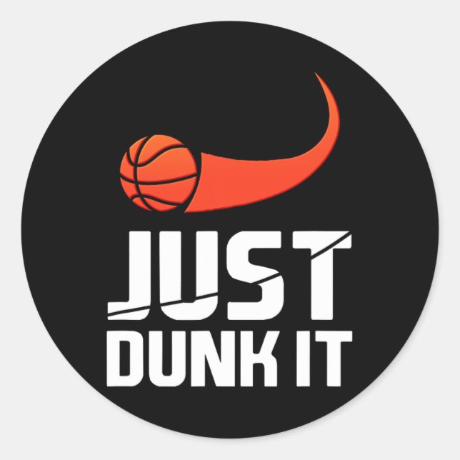 Sticker Rond Fais-Le ! Joueur de basket-ball Slam Dunk Cadeau (Devant)