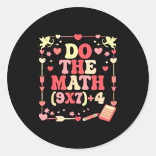 Sticker Rond Fais l'équation mathématique Saint-Valentin Prof d