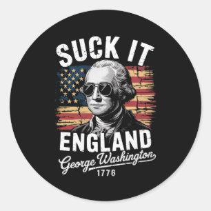 Sticker Rond Fais Nous Envie Angleterre 4 Juillet George Washin