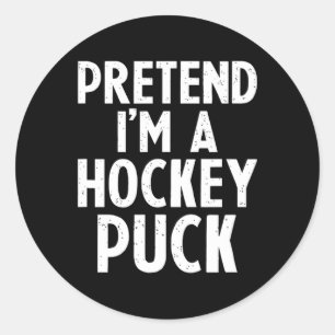 Sticker Rond Faisons comme si j'étais un palet de hockey sur gl
