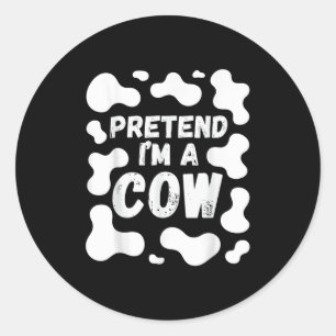 Sticker Rond Faisons comme si j'étais une vache drôle Halloween