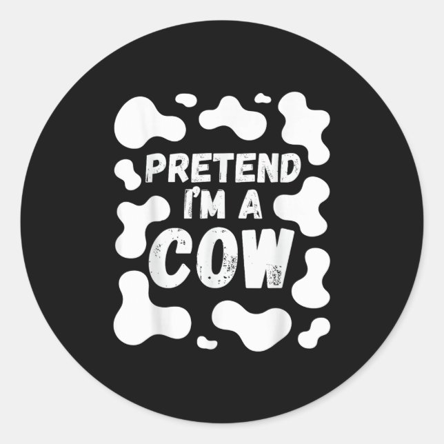 Sticker Rond Faisons comme si j'étais une vache drôle Halloween (Devant)