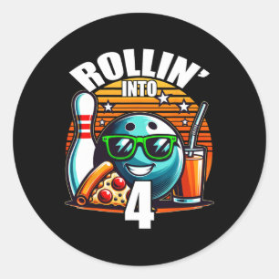 Sticker Rond Faisons des rouleaux pour un anniversaire de bowli