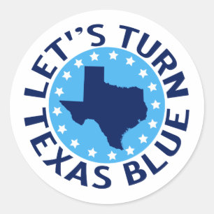 Sticker Rond Faisons du Texas un État bleu, votons démocrate po