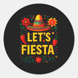 Sticker Rond Faisons la fête - cinq mai fete amusante