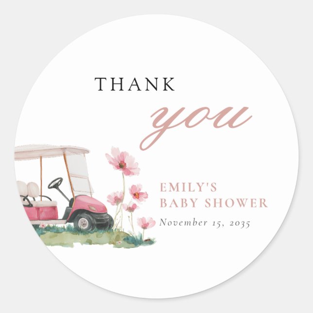 Sticker Rond Faisons la Fête de Golf pour Bébé (Devant)