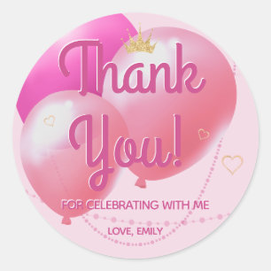 Sticker Rond Faisons la fête Glam Pink Merci