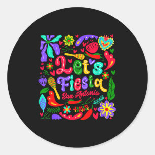 Sticker Rond Faisons la fête san antonio floral drôle cinco de