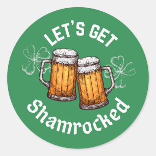 Sticker Rond Faisons-nous fêter la Saint-Patrick