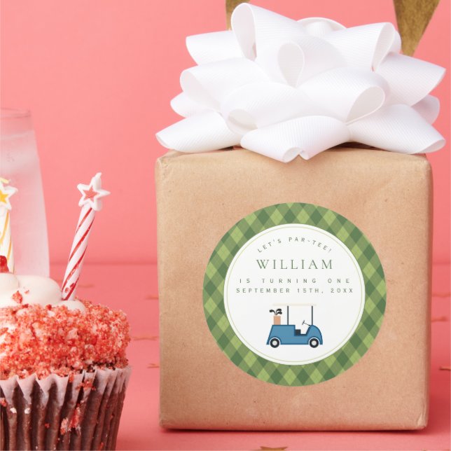 Sticker Rond Faisons par Tee Golf Jacquard Motif Premier annive (Fête)