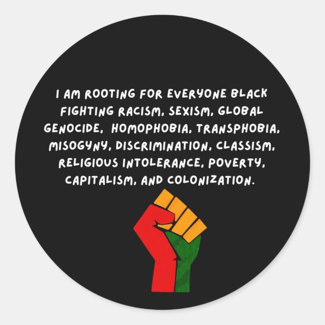 Sticker Rond Faisons tous bloc pour la communauté Noire - Fiert (Devant)