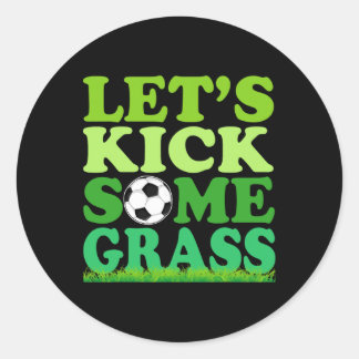 Sticker Rond Faisons un peu de foot Joueur de football Amateur 