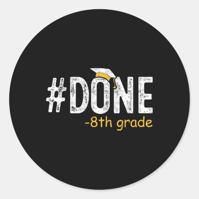 Sticker Rond Fait 8e année Dons de diplôme 8e année 8e année G (Devant)
