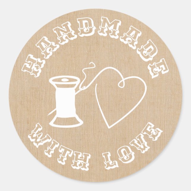 Sticker Rond Fait à la main avec amour (Devant)