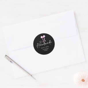 Sticker Rond Fait À La Main Avec Amour Petite Entreprise