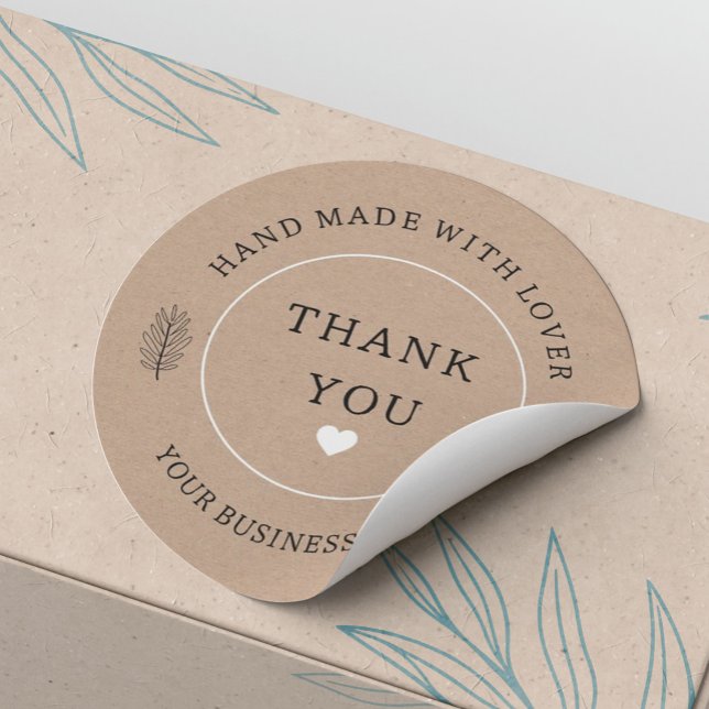 Sticker Rond fait à la main avec l'amant merci (Créateur téléchargé)