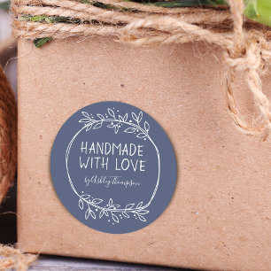 Sticker Rond Fait à la main Dessiné à la main Avec amour Person