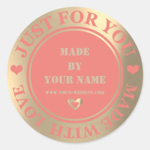 Sticker Rond Fait à la main juste pour vous fait l'amour Foxier
