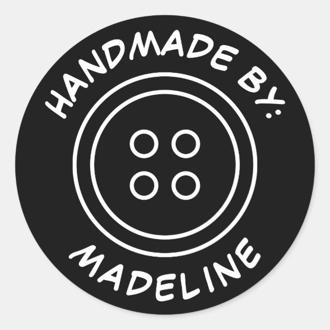 Sticker Rond Fait à la main par | Ajouter Votre Nom (Devant)