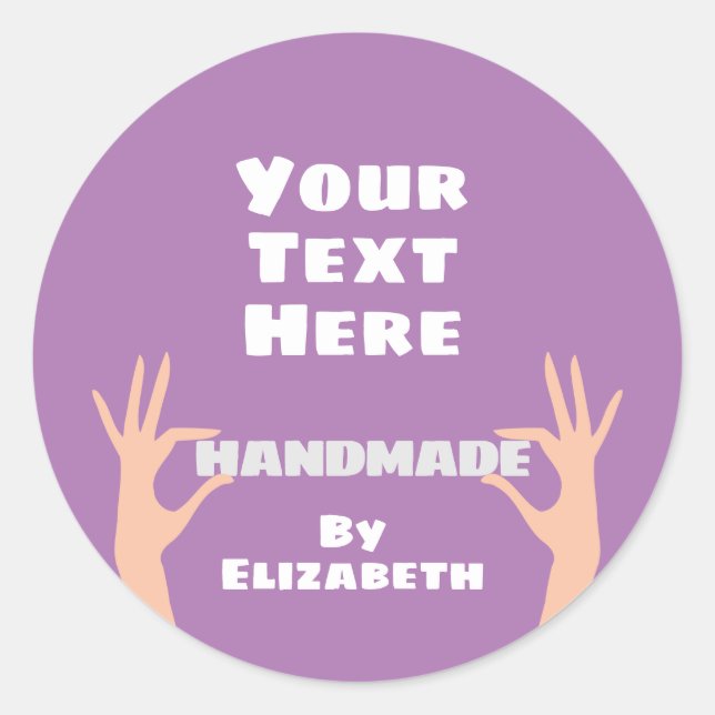 Sticker Rond Fait à la main par vous (Devant)