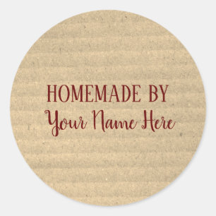 Sticker Rond Fait À La Maison Par Boulangerie Gâteau Gâteau Vin