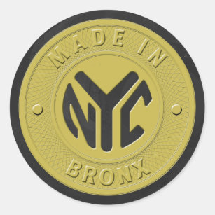 Sticker Rond Fait à New York Bronx
