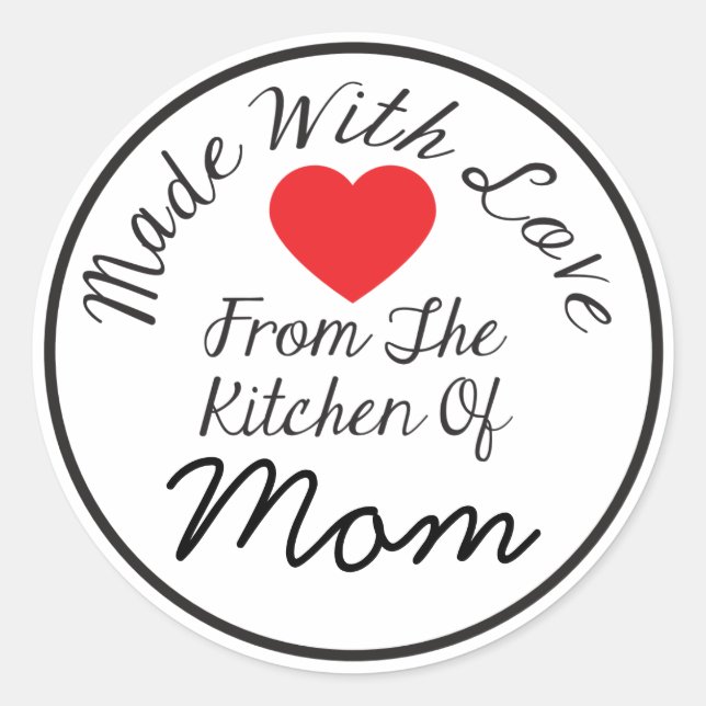 Sticker Rond Fait Avec Amour De La Cuisine De (Devant)