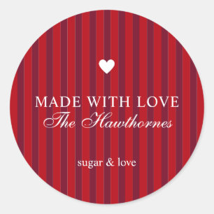 Sticker Rond Fait avec amour personnalisé classique