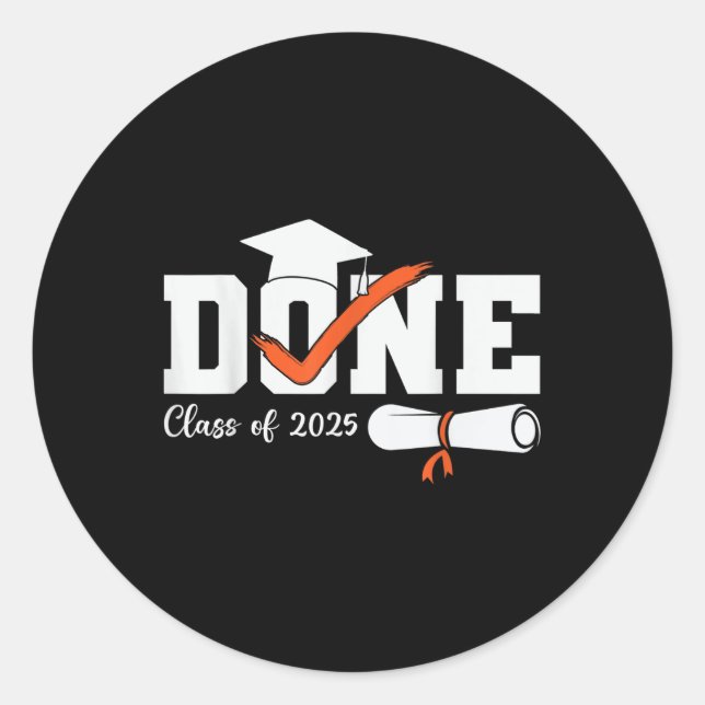 Sticker Rond Fait Cl De 2025 Lycée Lycée Diplômé De L'École Sec (Devant)