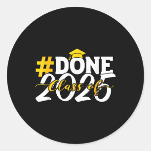 Sticker Rond Fait Cl De 2025 Senior 2025 Année Diplômée Et Grad