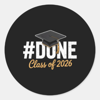 Sticker Rond Fait Cl De 2026 Diplômé Fier Premium