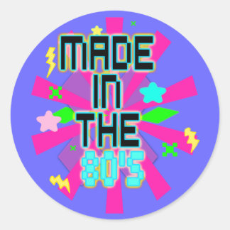Sticker Rond Fait Dans L'Autocollant Des Années 80