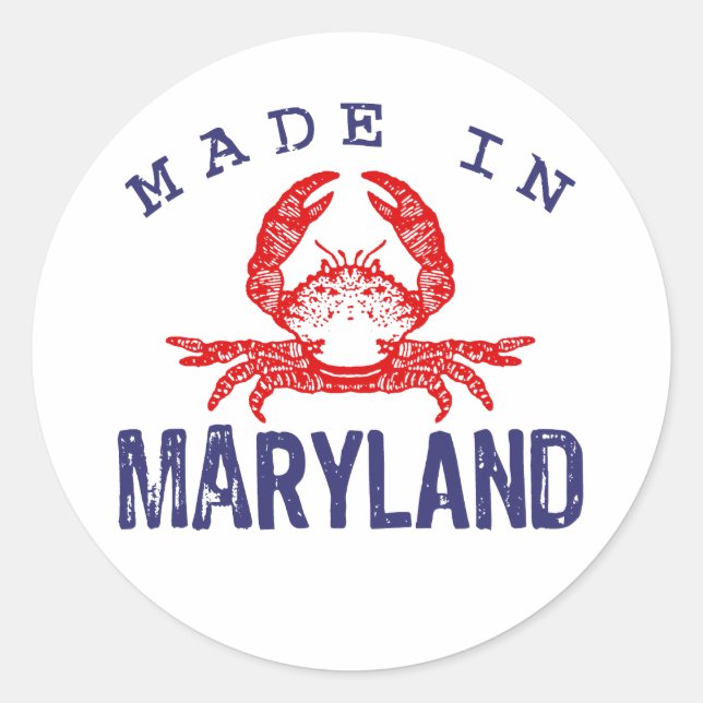 Sticker Rond Fait Dans Le Maryland (Devant)
