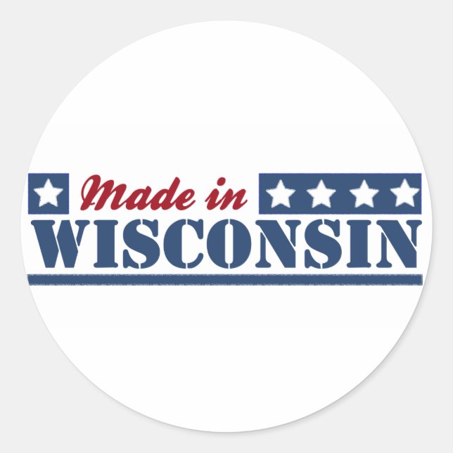 Sticker Rond Fait Dans Le Wisconsin (Devant)