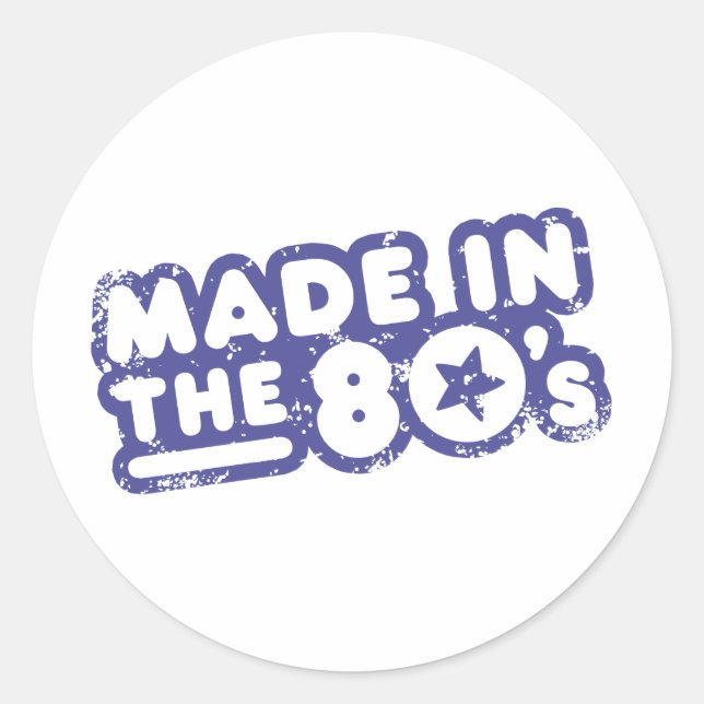 Sticker Rond Fait Dans Les Années 80 (Devant)