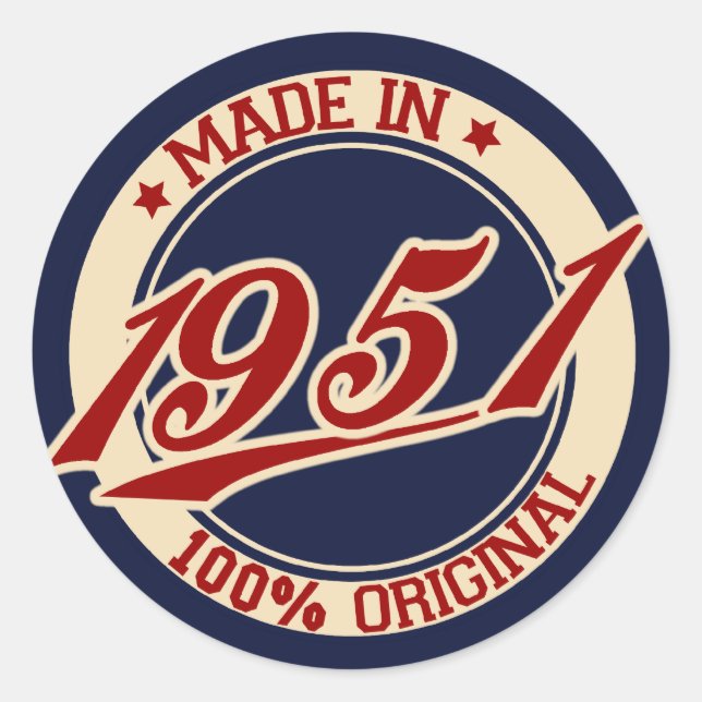 Sticker Rond Fait En 1951 (Devant)