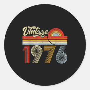 Sticker Rond Fait en 1976 Vintage 50 ans 50e anniversaire Re