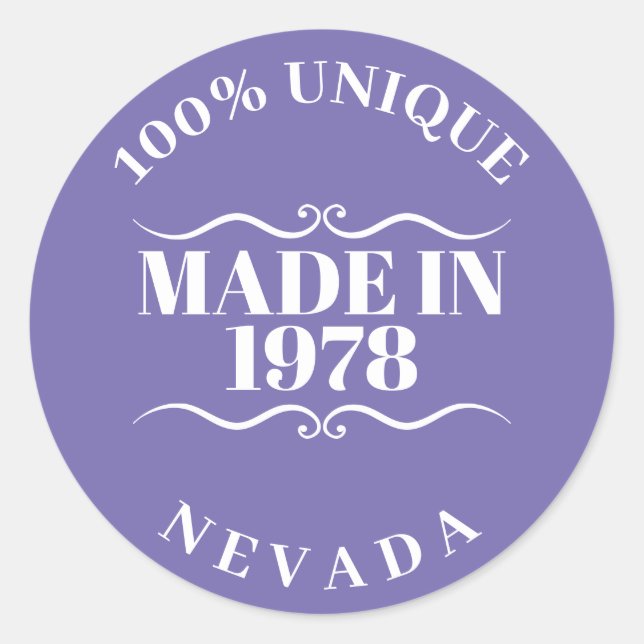 Sticker Rond Fait en 1978 (Devant)