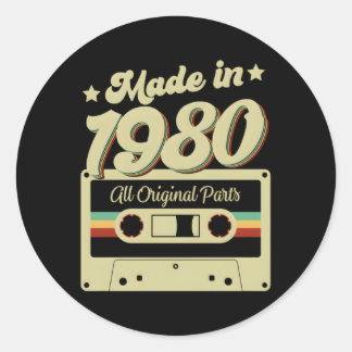 Sticker Rond Fait En 1980 Tous Original P 42
