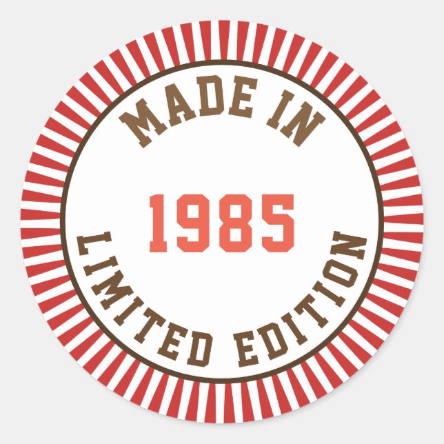 Sticker Rond Fait en 1985 (Devant)