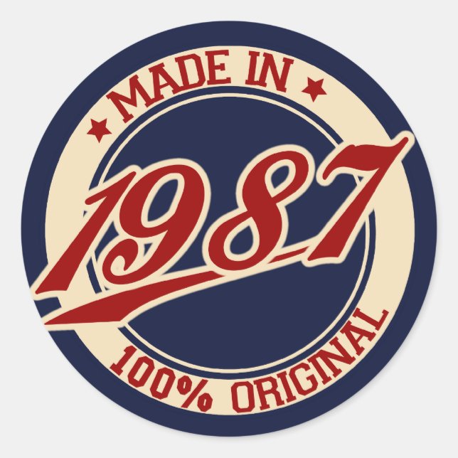 Sticker Rond Fait En 1987 (Devant)