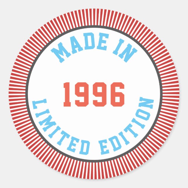 Sticker Rond Fait en 1996 (Devant)