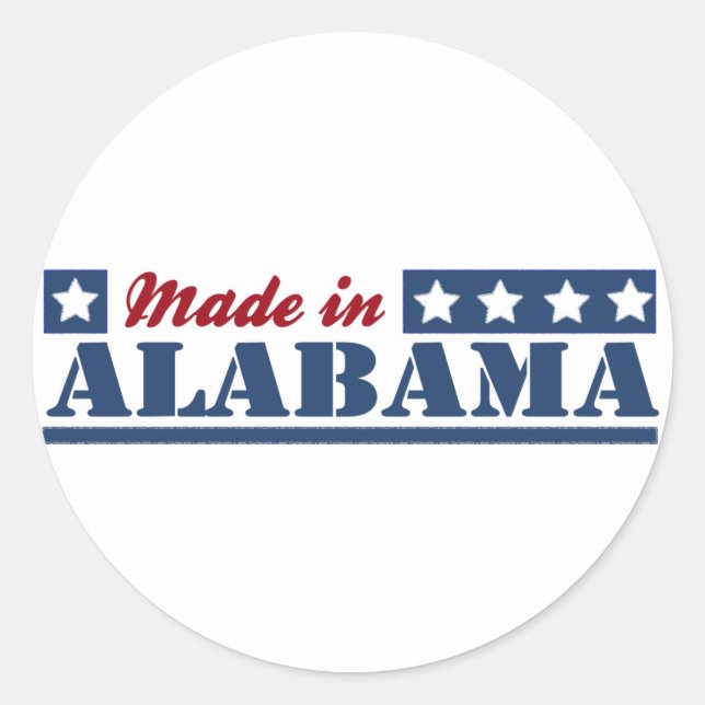 Sticker Rond Fait En Alabama (Devant)