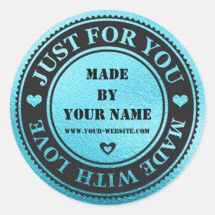 Sticker Rond Fait main juste pour vous a fait avec le blanc